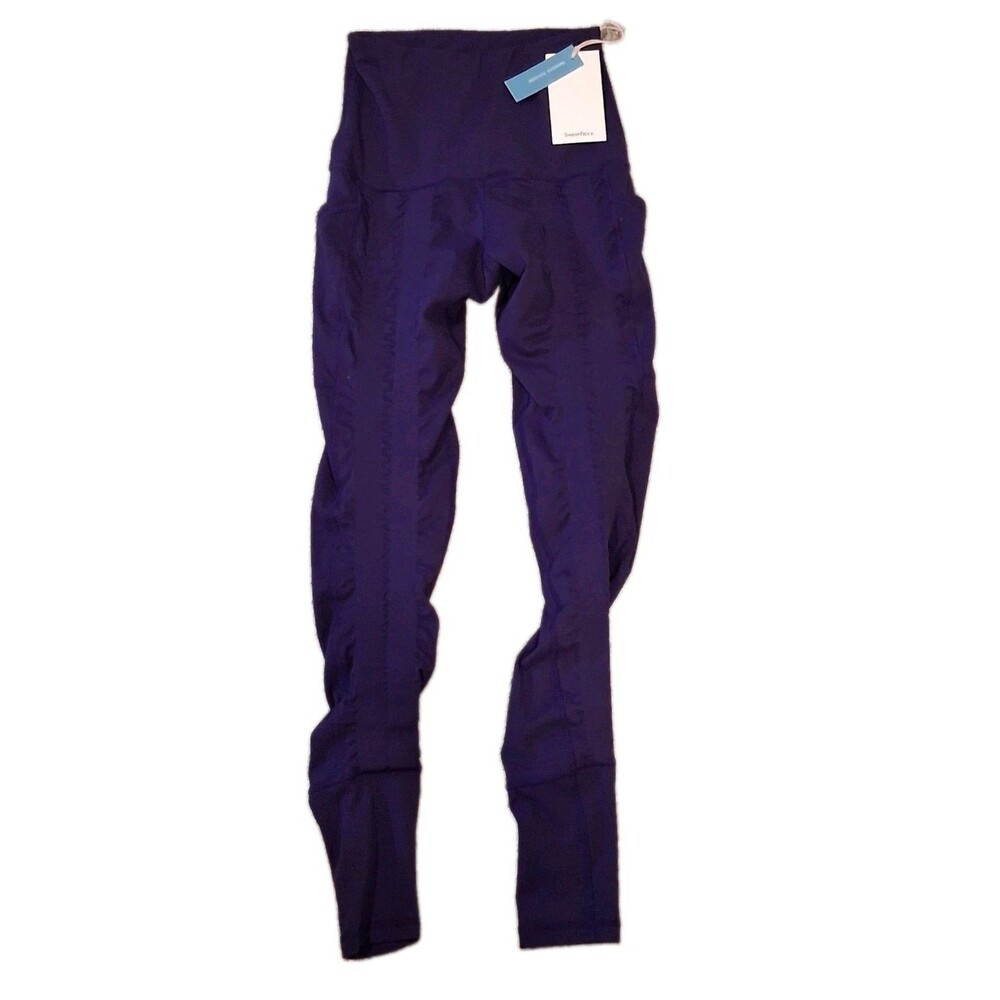 Sweetflexx Women's High Rise Purple Resistance Leggings Pockets NWT Size 2